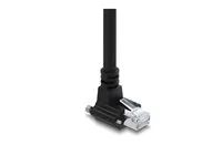 Delock - Sítový kabel - RJ-45 (M) do RJ-45 (M) úhlový, šroubovatelný - 2 m - 7 mm - S/FTP - CAT 6 - lisovaný, provedení bez hrbolku, podpora Gigabit Ethernet - cerná