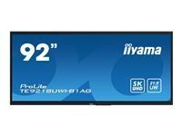 92" Třída úhlopříčky (91.5" zobrazitelný) displej LCD s LED podsvícením - interaktivní digital signage - s dotyková obrazovka (multi touch) / volitelná funkce PC slotu - 5K UHD (2160p) 5120 x 2160 - černý rám s matným povrchem