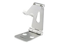 Startech Phone and Tablet Stand, Foldable Universal Mobile Device Holder for Smartphones & Tablets Adjustable Multi-Angle Ergonomic Cell Phone Stand for Desk Portable, 4in to 13in - Foldable Phone Holder (USPTLSTND) - Stojan pro desktop pro mobilní telefon, tablet - až 13" - stríbrná - pro P/N: DK30CHPH
