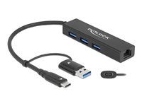 Rozbočovač - 3 x USB 3.2 Gen 1 + 1 x 10/100/1000 + 1 x USB-C 3.2 Gen 1 - desktop