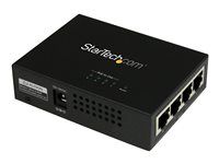 PoE+ Injector - 802.3at and 802.3af - Wall-mountable Power over Ethernet Midspan (POEINJ4G) - Dávkovač energie - AC 100-240 V - 120 Watt - výstupní konektory: 4 - černá - pro P/N: POEEXT1GAT, POEEXT2GAT, ST12MHDLANU