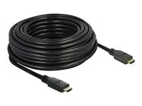 Vysoká rychlost - kabel HDMI s ethernetem - HDMI s piny (male) do HDMI s piny (male) - 15 m - trojnásobně stíněný - černá - podporuje 4K, aktivní