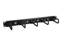 Startech 1U 19" Cable Management Organizer, D Ring Hook Network/Server Rack Cord Manager, Data Center Horizontal Wire Panel with Passthrough Holes with Mounting Hardware, EIA/ECA-310-E - 1U Ring Hook Organizer (CABLMANAGERH) - Sada kabelového vedení skríne - 1U - 19"