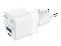 Vision - Sítový adaptér - 30 Watt - 3 A - QC 3.0 - 2 výstupní konektory (USB-C, USB) - bílá - Evropa
