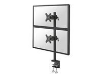 Montážní sada - plný pohyb - pro 2 LCD displeje - černá - velikost obrazovky: 10"-27" - upevnění svorkou, upevnitelné na stůl