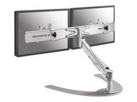 Stojan - plný pohyb - pro 2 LCD displeje - stříbrná - velikost obrazovky: 10"-24" - stolní stojan, upevnitelné na stůl