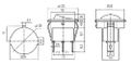 Prepínač kolískový okrúhly 3pol./3pin ON-OFF-ON 250V/6A čierny