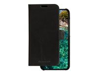 Pouzdro s klopou pro mobilní telefon - písmové hnědé úplety z udržitelné kůže - černá - pro Samsung Galaxy S23+