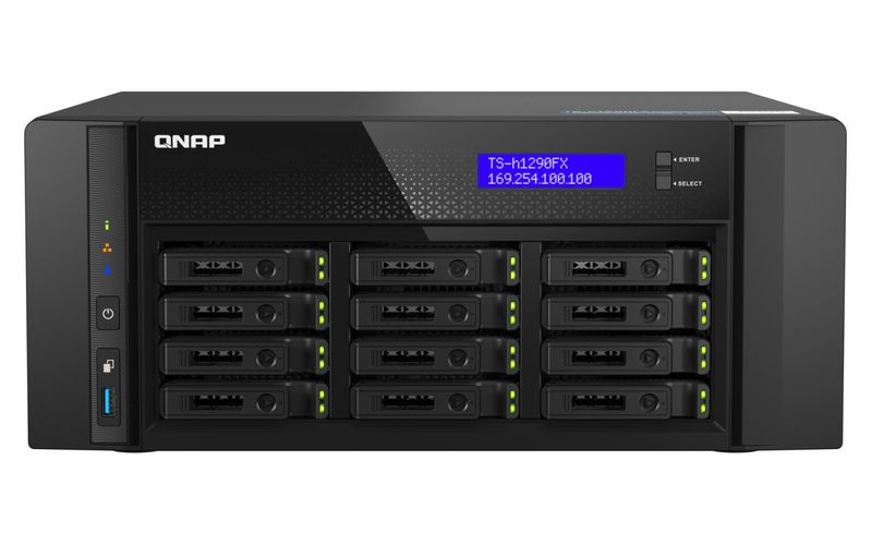 QNAP QAI-h1290FX-7302P-128G (AMD EPYC, 128GB ECC RAM, 12x 2,5" U.2, 2x M.2 NVMe, 2x 2,5Gb, 2x 25Gb)