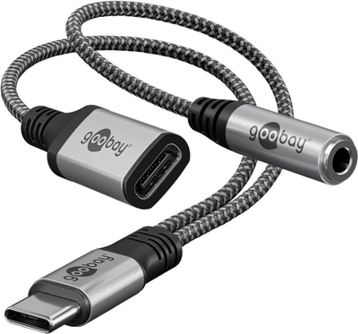 Adaptér GOOBAY 74524 2xUSB-C/JACK 3,5mm (pro poslech hudby)