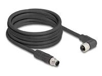 M12 Cable L-coded 4 pin male straight to