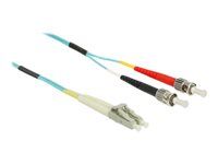 Síťový kabel - multirežim LC (M) do ST několik režimů (M) - 2 m - 1.8 mm - optické vlákno - 50 / 125 mikron - OM3 - neobsahuje halogen - vodě - barva