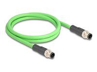 M12 Cable D-coded 4 pin male to male PUR