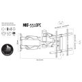 MKF-551DPC držák na TV, Kloubový, VESA 600×400, Nosnost 45 kg