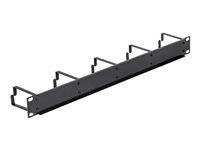 Panel pro uspořádání kabelů - hluboce černá, RAL 9005 - 1U - 19"