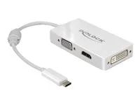 Externí video adaptér - USB-C - DVI, HDMI, VGA - bílá