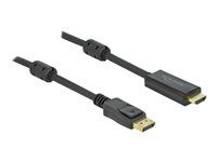 Kabel adaptéru - DisplayPort s piny (male) zamykací do HDMI s piny (male) - 7 m - trojnásobně stíněný - černá - podporuje 4K, aktivní
