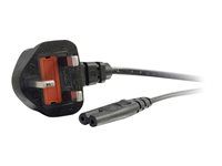 Elektrický kabel - power IEC 60320 C7 do BS 1363 (M) - AC 250 V - 1 m - lisovaný - černá - Velká Británie