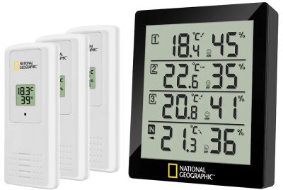 Thermohigrometr Bresser National Geographic 4 wyniki pomiarów, černá