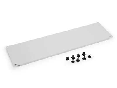 19" záslepka 1U plastový zámek RAL9005 černá