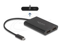 Adapter USB Type-C to 2 x DisplayPort 4