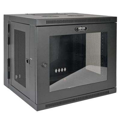Skříň SmartRack 10U, Š=600mm, Hl=550mm, hloubka pro přepínače, prosklené dveře, montáž na stěnu