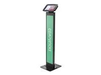 Compulocks Galaxy Tab A7 Lite 8.7" Space Enclosure Brandable Floor Stand - Stojan - samostatne stojící / upevnený - pro tablet - brandable - uzamykatelný - vysoce kvalitní hliník - cerná - velikost obrazovky: 8.7" - montážní rozhraní: 100 x 100 mm - podlahové provedení - pro Samsung Galaxy Tab A7 Lite