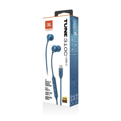 JBL Tune 310 USB-C, Sluchátka, modrá