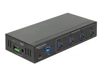 Rozbočovač - 4 x SuperSpeed USB 3.0 - pro připevnění na zeď - DC napájení
