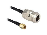 Kabel antény - RP-SMA (M) do N konektor (F) - 1 m - LMR-195 - černá
