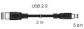 Kabel TIPA USB 2.0 A/Mini USB 1,8 m černý