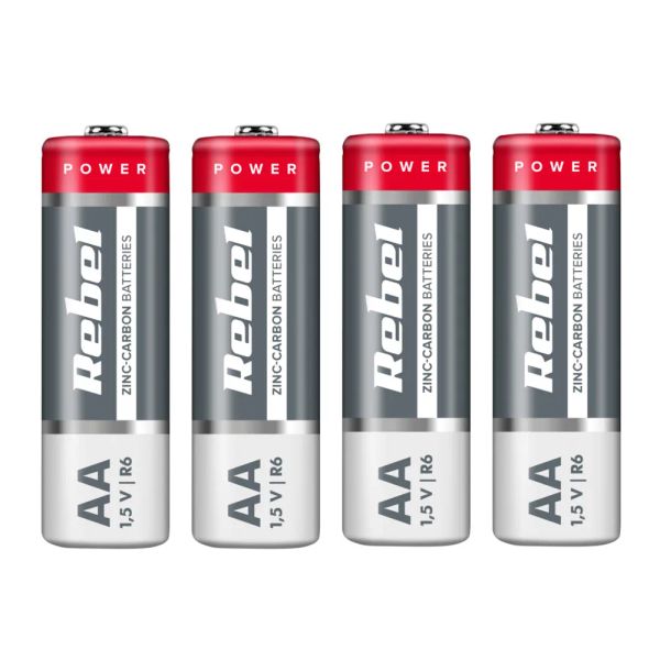 Baterie AA (R6) Zn-Cl REBEL 4 ks / shrink BAT0081