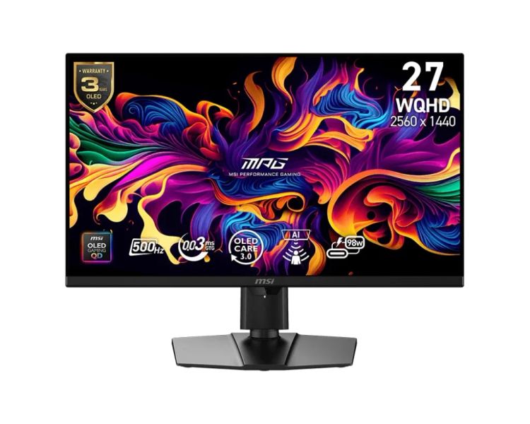 MSI MPG/271QR QD-OLED X50/26,5"/QD-OLED/QHD/500Hz/0,03ms/Černá/3R