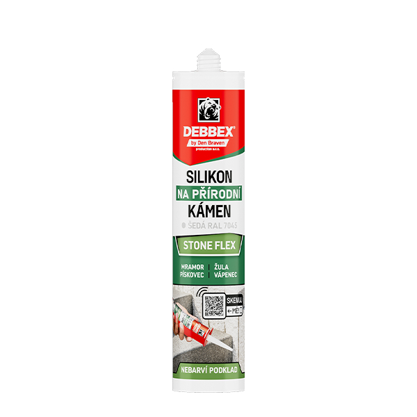 Silikon na přírodní kámen DEBBEX Stone Flex šedý 280 ml