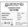 GUZZANTI GZ 678B, Komínový odsavač par, černý