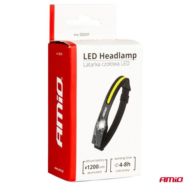 AMIO LH05, LED Nabíjecí čelovka, 400lm