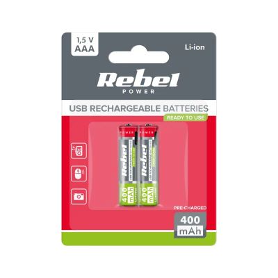 Nabíjecí baterie AAA (R03) 1,2V/400mAh REBEL 2ks / blister BAT2015