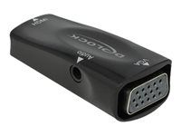 Video adaptér - HDMI se zdířkami (female) do HD-15 (VGA), mini-phone stereo 3.5 mm se zdířkami (female) - černá