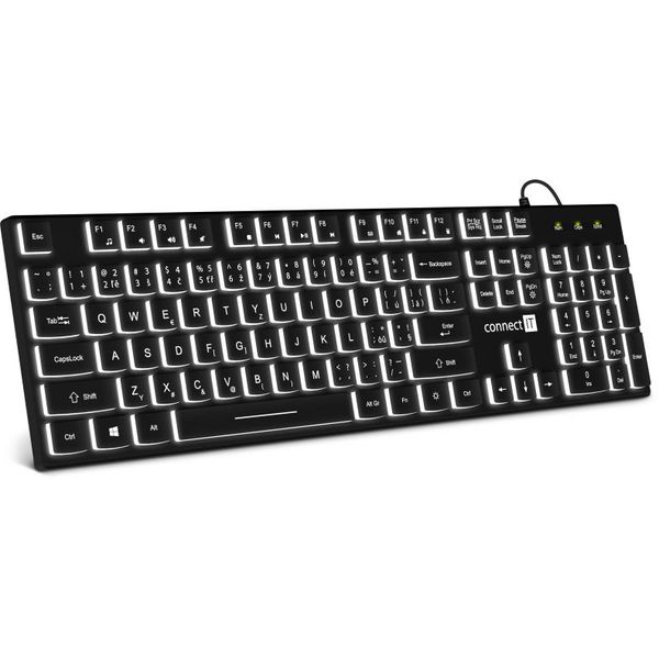 CONNECT IT WhiteStar, Klávesnice USB, CZ/SK, černá