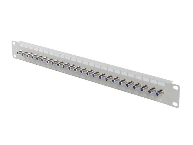 Patch panel 24 portů 1U s konektorem typu f šedý lanberg