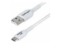 USB kabel - USB (M) do USB-C (M) - USB 2.0 - 3 A - 2 m - neobsahuje halogen, pasivní, nabíjení a synchronizace, USB Fast Charge (15W) - bílá