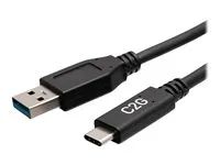 USB kabel - USB typ A (M) do USB-C (M) - USB 3.2 Gen 1 - 30 V - 3 A - 46 cm - lisovaný - černá