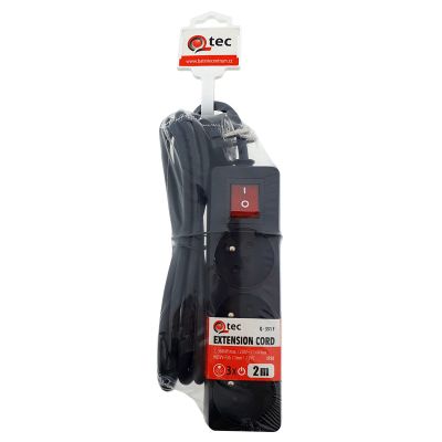 Prodlužovací kabel 3 zásuvky 2m QTEC Q-351F s vypínačem