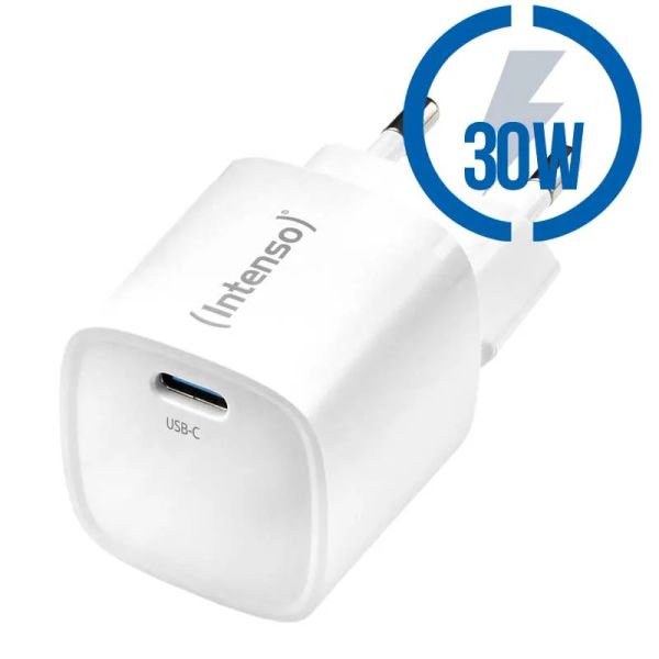 INTENSO W30C2, 1x USB-C, Nabíjačka, 30W, biela