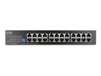 Přepínač - tenký - neřízený - 24 x Gigabit Ethernet - Lze montovat do rozvaděče, desktop, pro připevnění na zeď