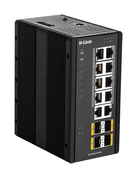 D-Link DIS-300G-14PSW Industrial Gigabit Managed PoE Switch with SFP slots