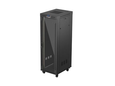 Lanberg 19" volně stojící racková skříň 37u/600x800 (flat pack) s prosklenými dveřmi lcd černá