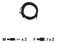Prodlužovací šňůra audio - mini-phone stereo 3.5 mm s piny (male) do mini-phone stereo 3.5 mm se zdířkami (female) - pro AXIS P3343, P3343-V, P3343-VE, P3344, P3344-V, P3344-VE