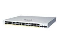 Cisco Business 220 Series CBS220-48P-4G - Přepínač - inteligentní - 48 x 10/100/1000 (PoE+) + 4 x Gigabit SFP (uplink) - Lze montovat do rozvaděče - PoE+ (382 W) - repasováno