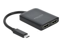 Video adaptér - USB-C s piny (male) do HDMI se zdířkami (female) - 20 cm - černá - podporuje 4K, aktivní, ovládání duální obrazovky